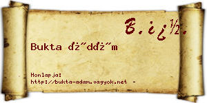 Bukta Ádám névjegykártya