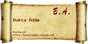 Bukta Ádám névjegykártya